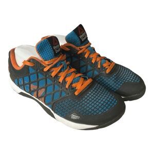 Reebok Crossfit Duracage CF74 Blue Orange Weightlifting Cross Fit Shoes Men 6.5
